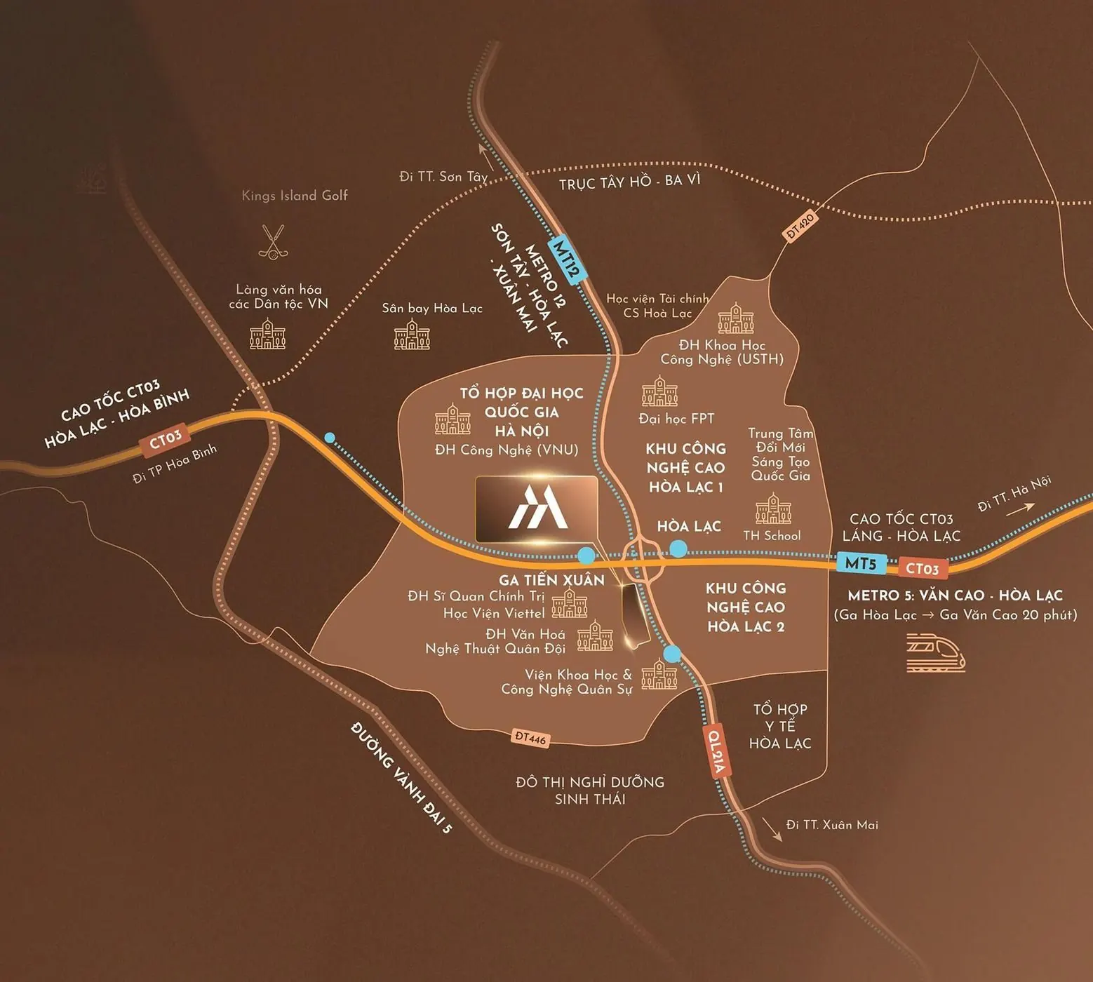 Bản đồ vị trí Hòa Lạc Metro City